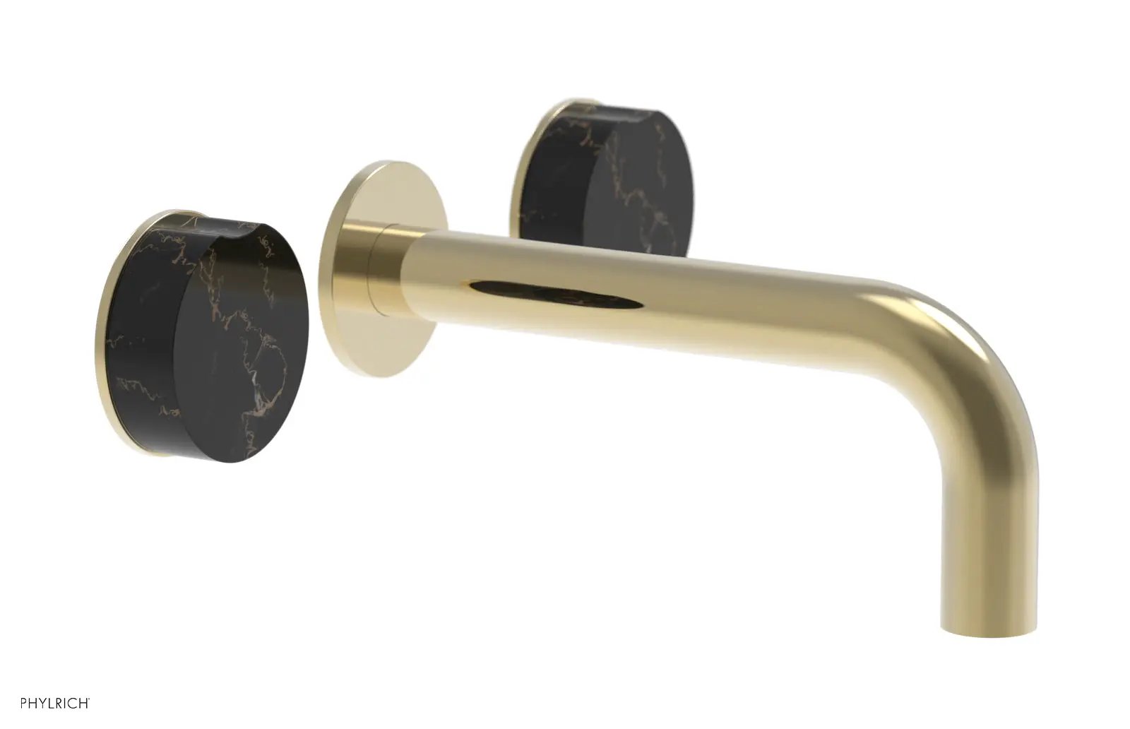 Phylrich CIRC Wall Tub Set - Black Marble Handles by Phylrich