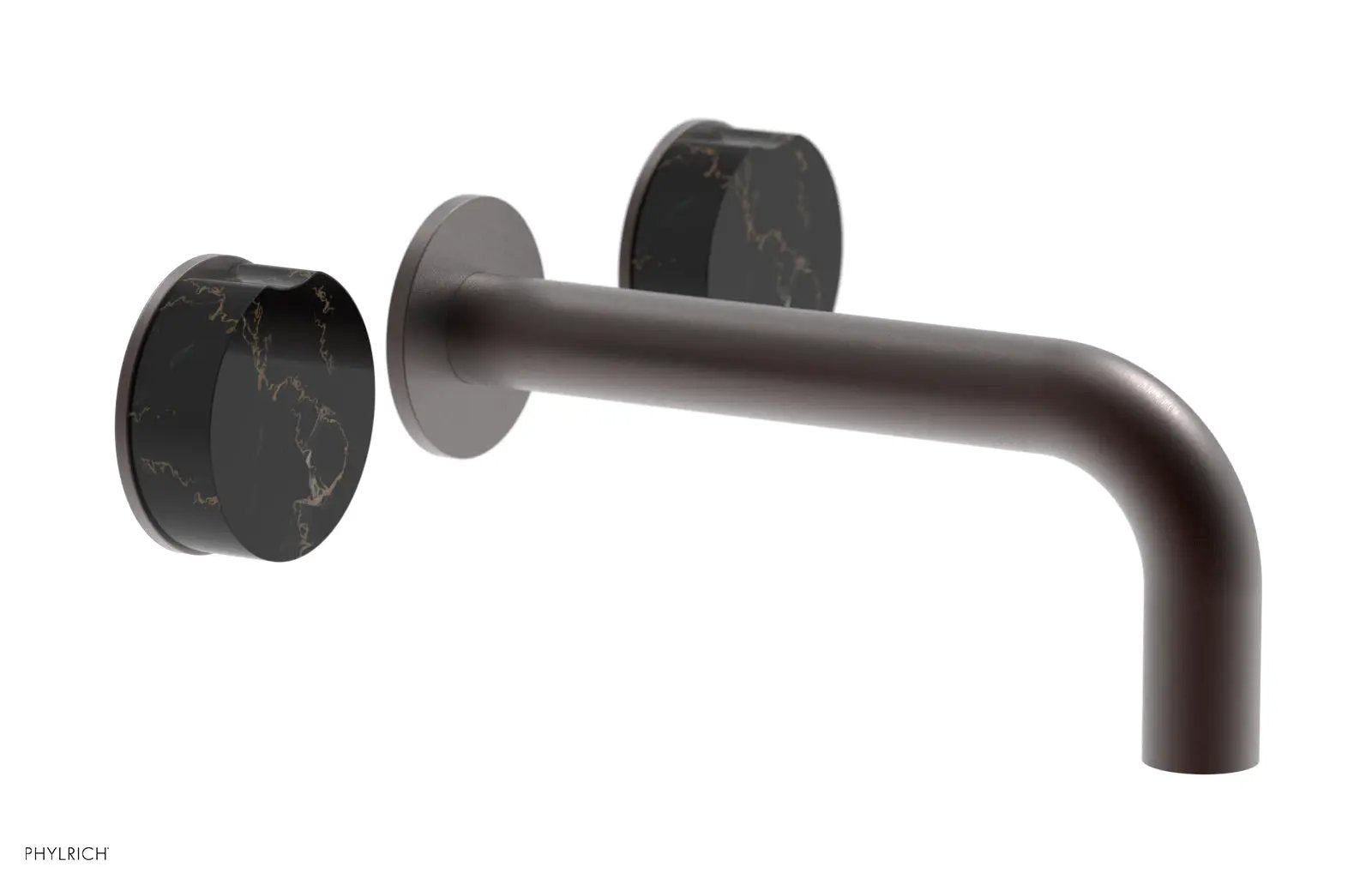 Phylrich CIRC Wall Tub Set - Black Marble Handles by Phylrich