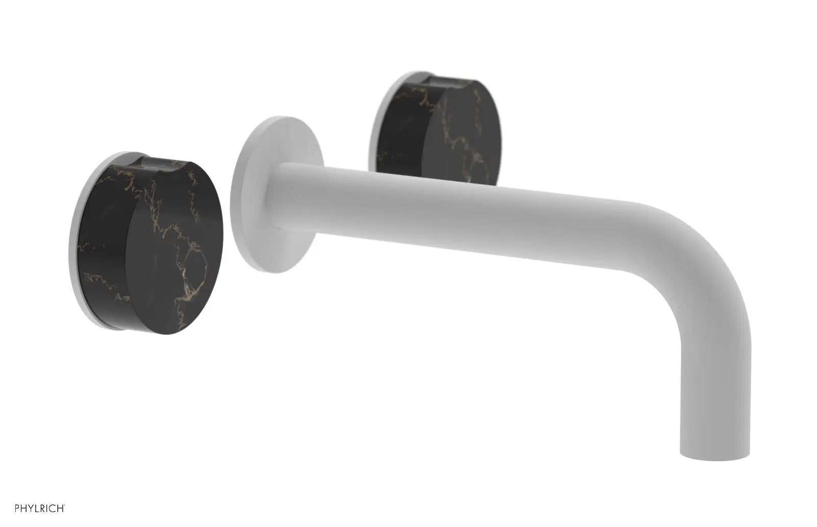 Phylrich CIRC Wall Tub Set - Black Marble Handles by Phylrich