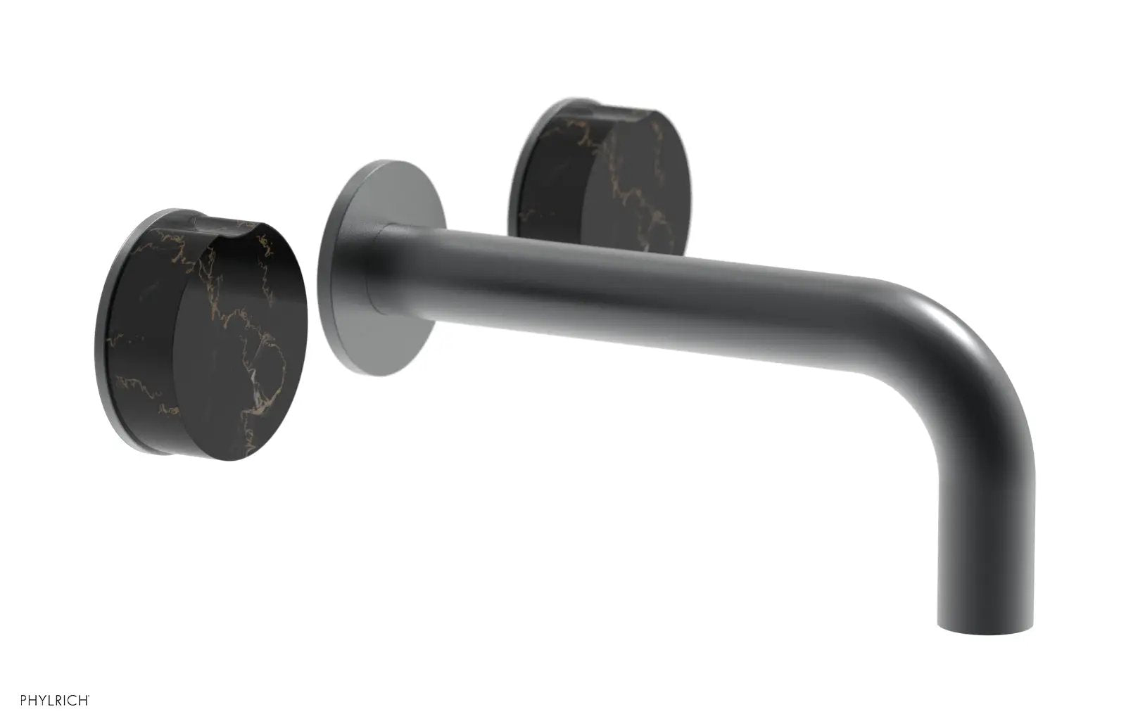 Phylrich CIRC Wall Tub Set - Black Marble Handles by Phylrich