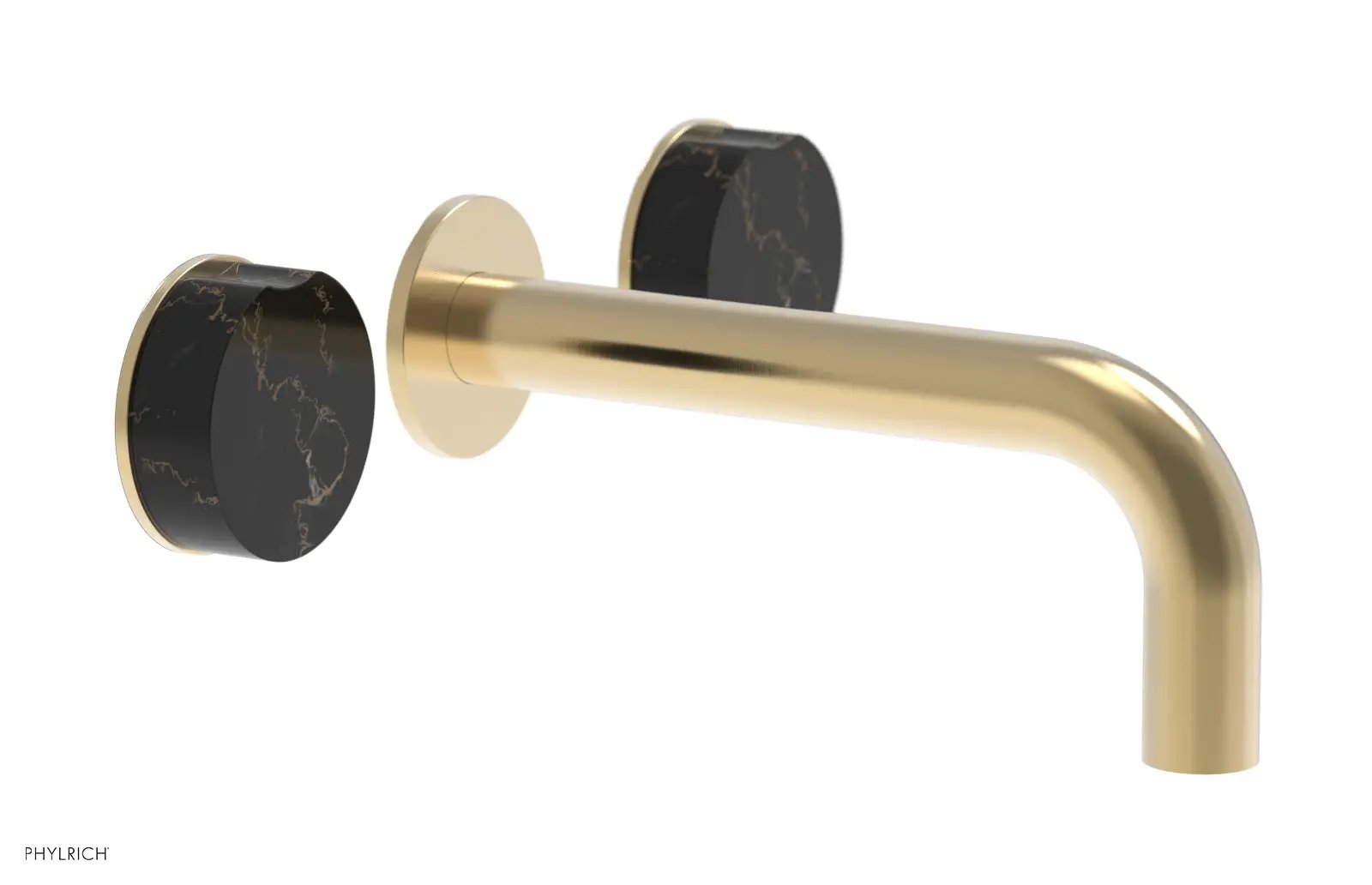 Phylrich CIRC Wall Tub Set - Black Marble Handles by Phylrich
