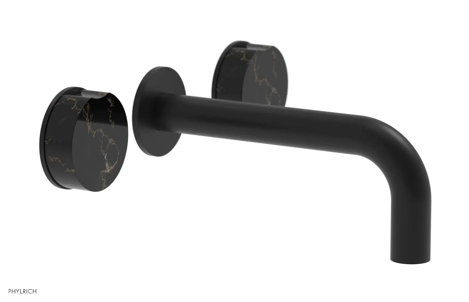 Phylrich CIRC Wall Tub Set - Black Marble Handles by Phylrich