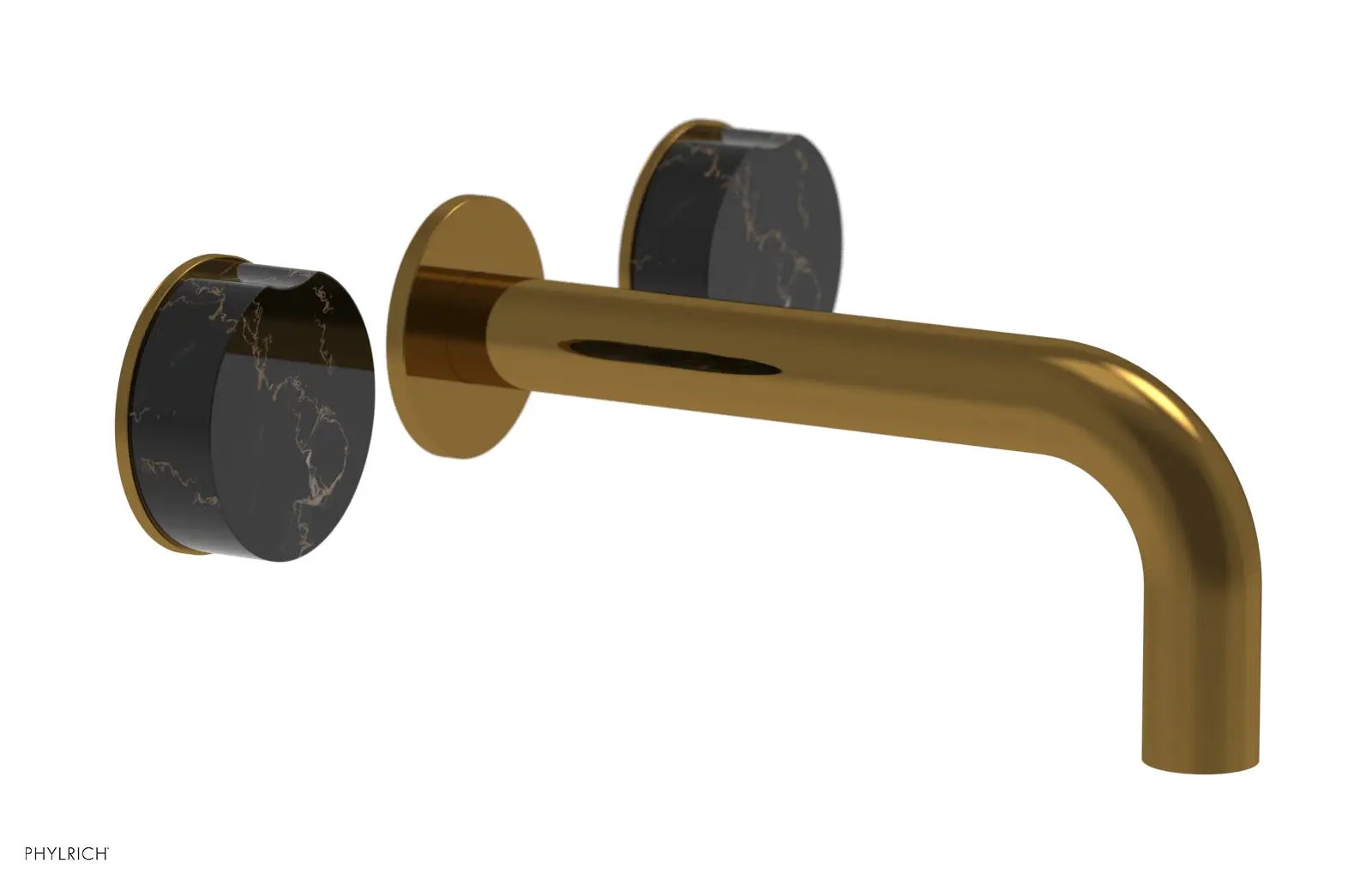 Phylrich CIRC Wall Tub Set - Black Marble Handles by Phylrich