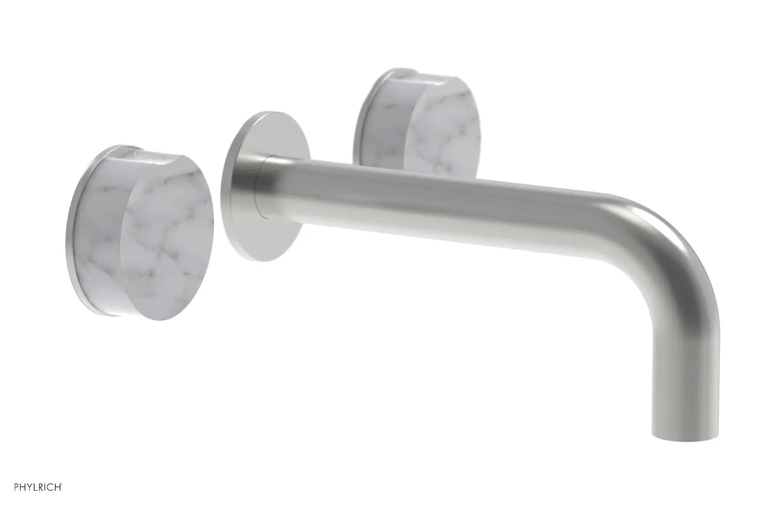 Phylrich CIRC Wall Tub Set - White Marble Handles by Phylrich