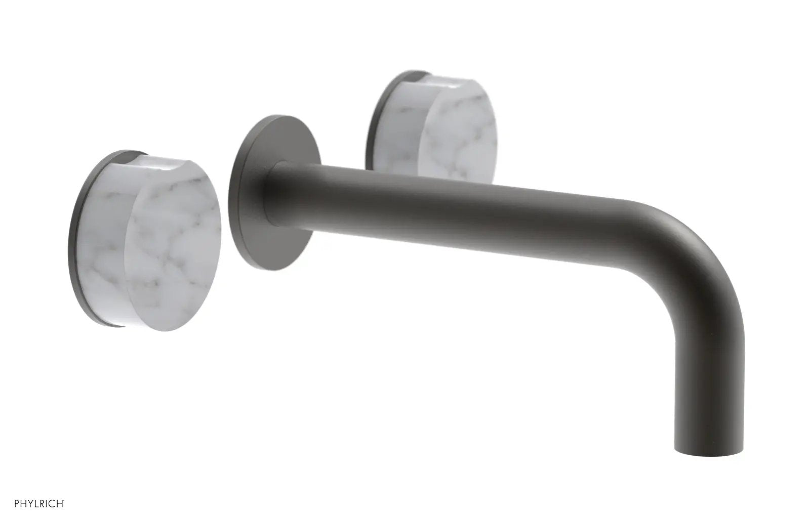 Phylrich CIRC Wall Tub Set - White Marble Handles by Phylrich