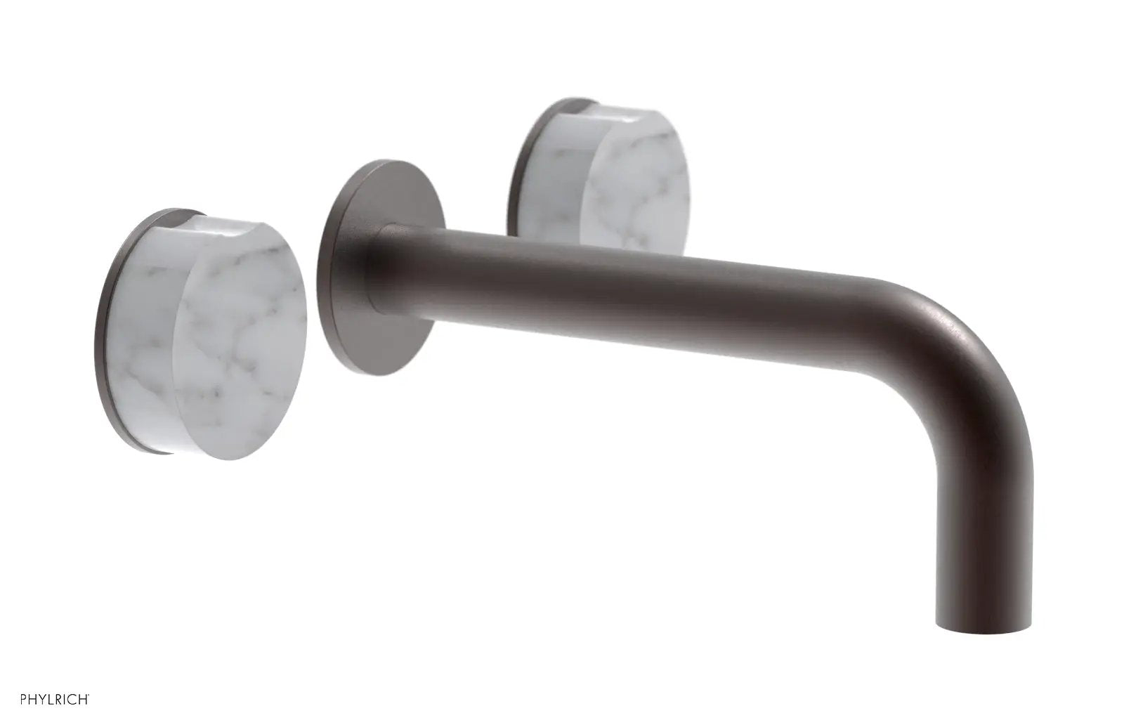 Phylrich CIRC Wall Tub Set - White Marble Handles by Phylrich