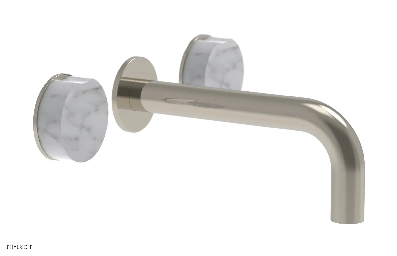 Phylrich CIRC Wall Tub Set - White Marble Handles by Phylrich