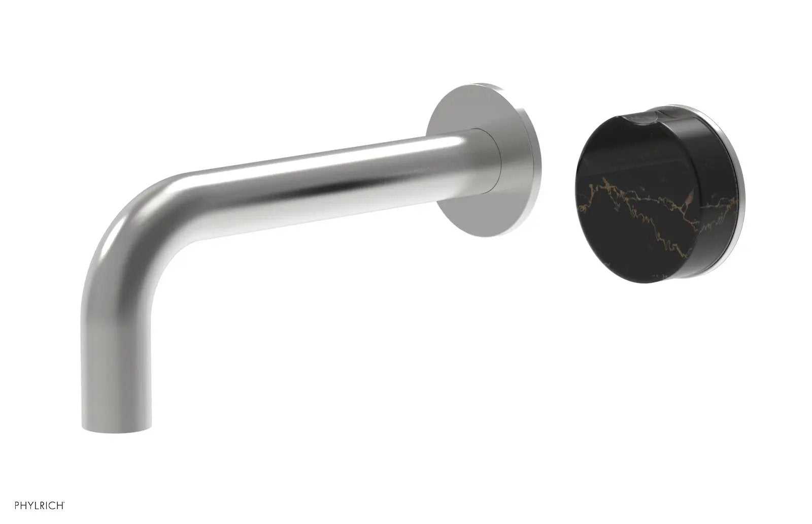 Phylrich CIRC Single Handle Wall Lavatory Set - Black Marble Handle by Phylrich