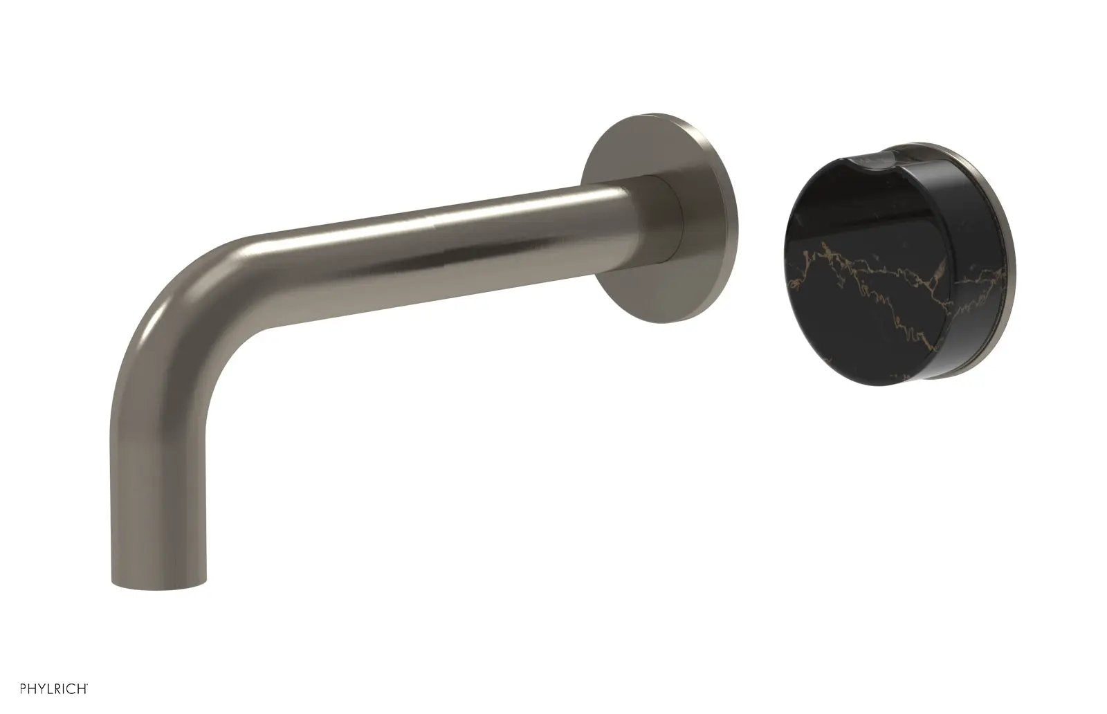 Phylrich CIRC Single Handle Wall Lavatory Set - Black Marble Handle by Phylrich
