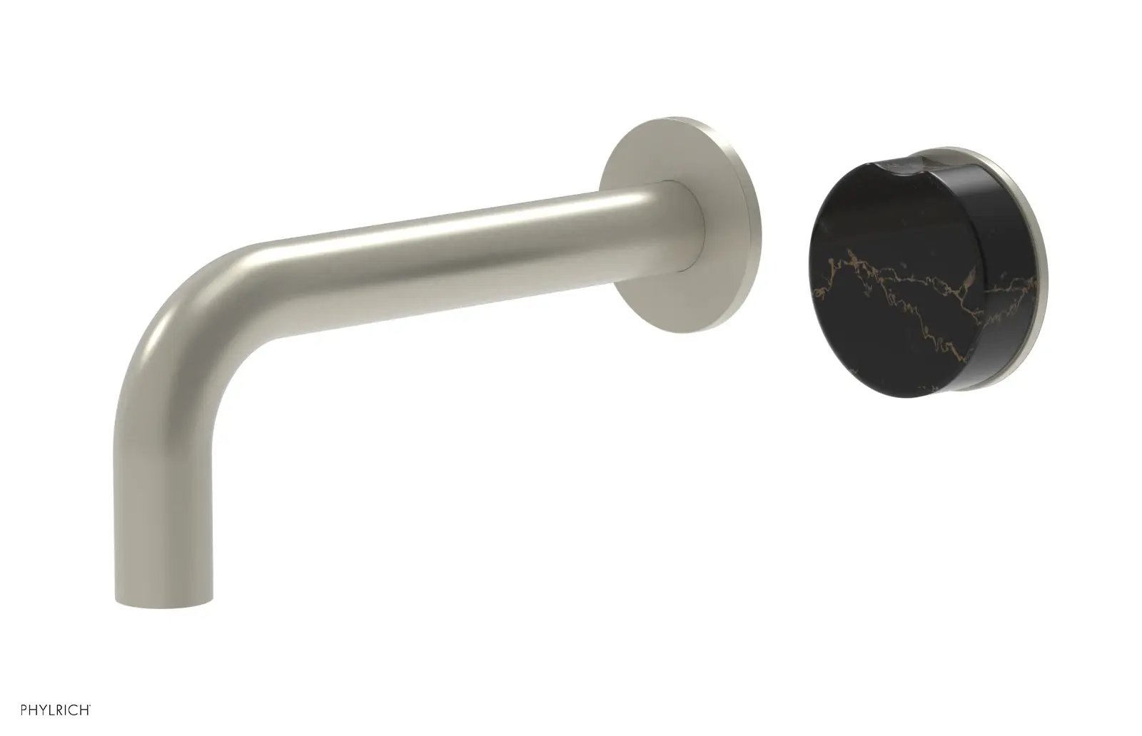 Phylrich CIRC Single Handle Wall Lavatory Set - Black Marble Handle by Phylrich