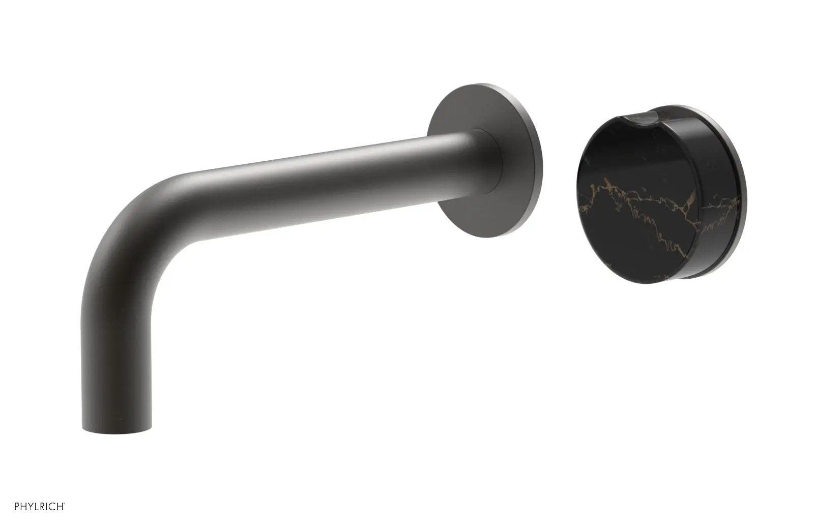 Phylrich CIRC Single Handle Wall Lavatory Set - Black Marble Handle by Phylrich