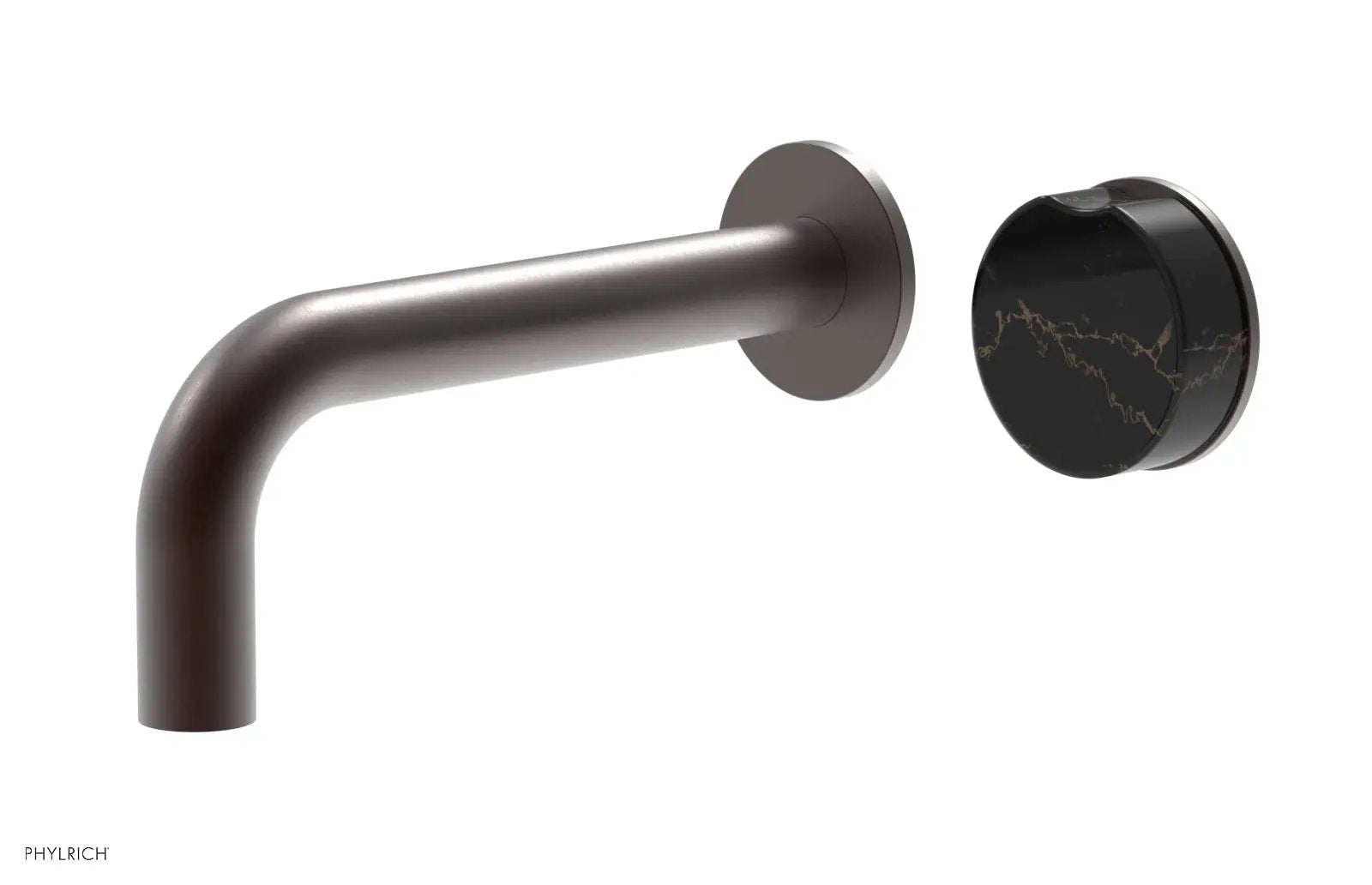 Phylrich CIRC Single Handle Wall Lavatory Set - Black Marble Handle by Phylrich