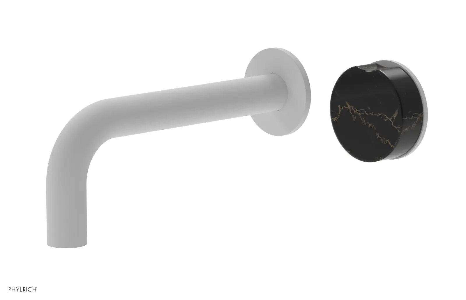 Phylrich CIRC Single Handle Wall Lavatory Set - Black Marble Handle by Phylrich
