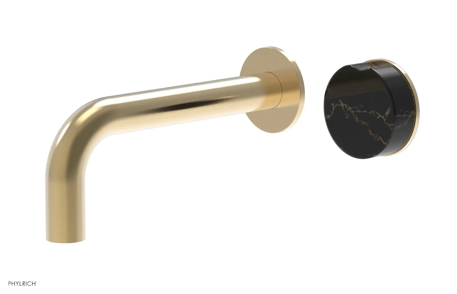 Phylrich CIRC Single Handle Wall Lavatory Set - Black Marble Handle by Phylrich