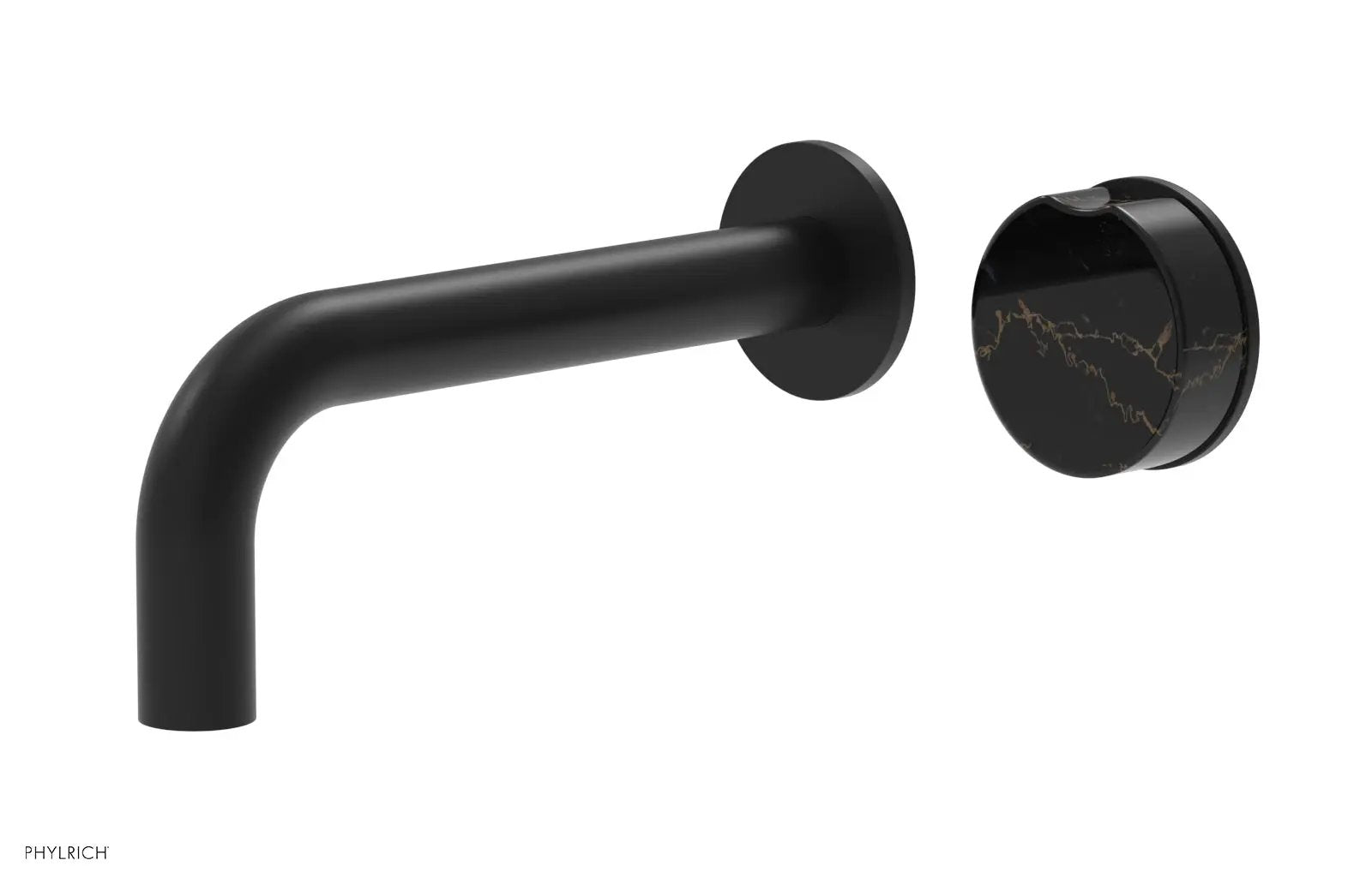 Phylrich CIRC Single Handle Wall Lavatory Set - Black Marble Handle by Phylrich