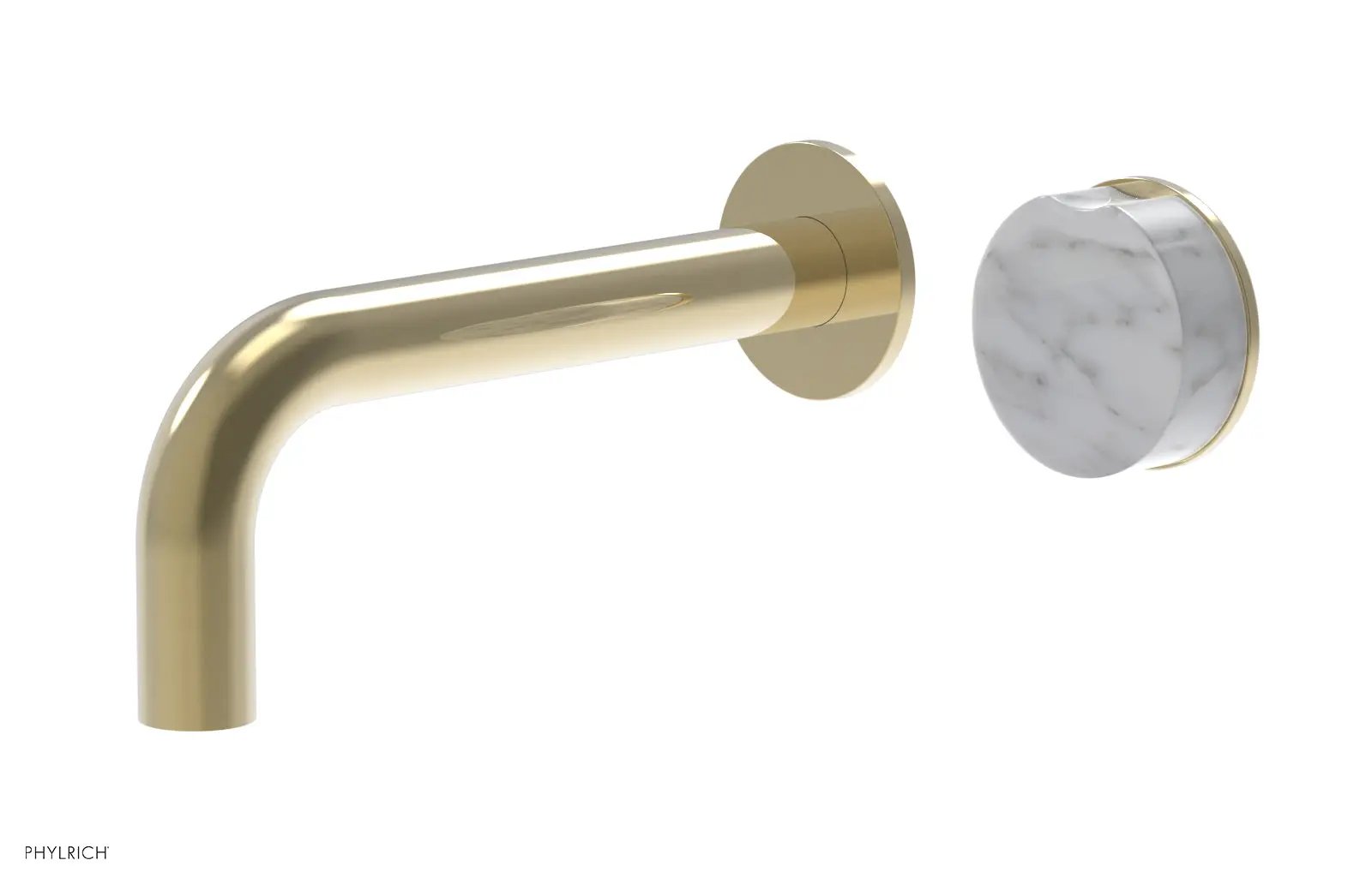 Phylrich CIRC Single Handle Wall Lavatory Set - White Marble Handle by Phylrich