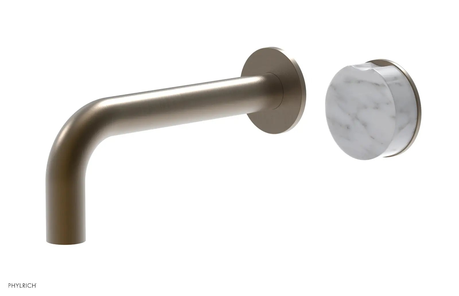 Phylrich CIRC Single Handle Wall Lavatory Set - White Marble Handle by Phylrich