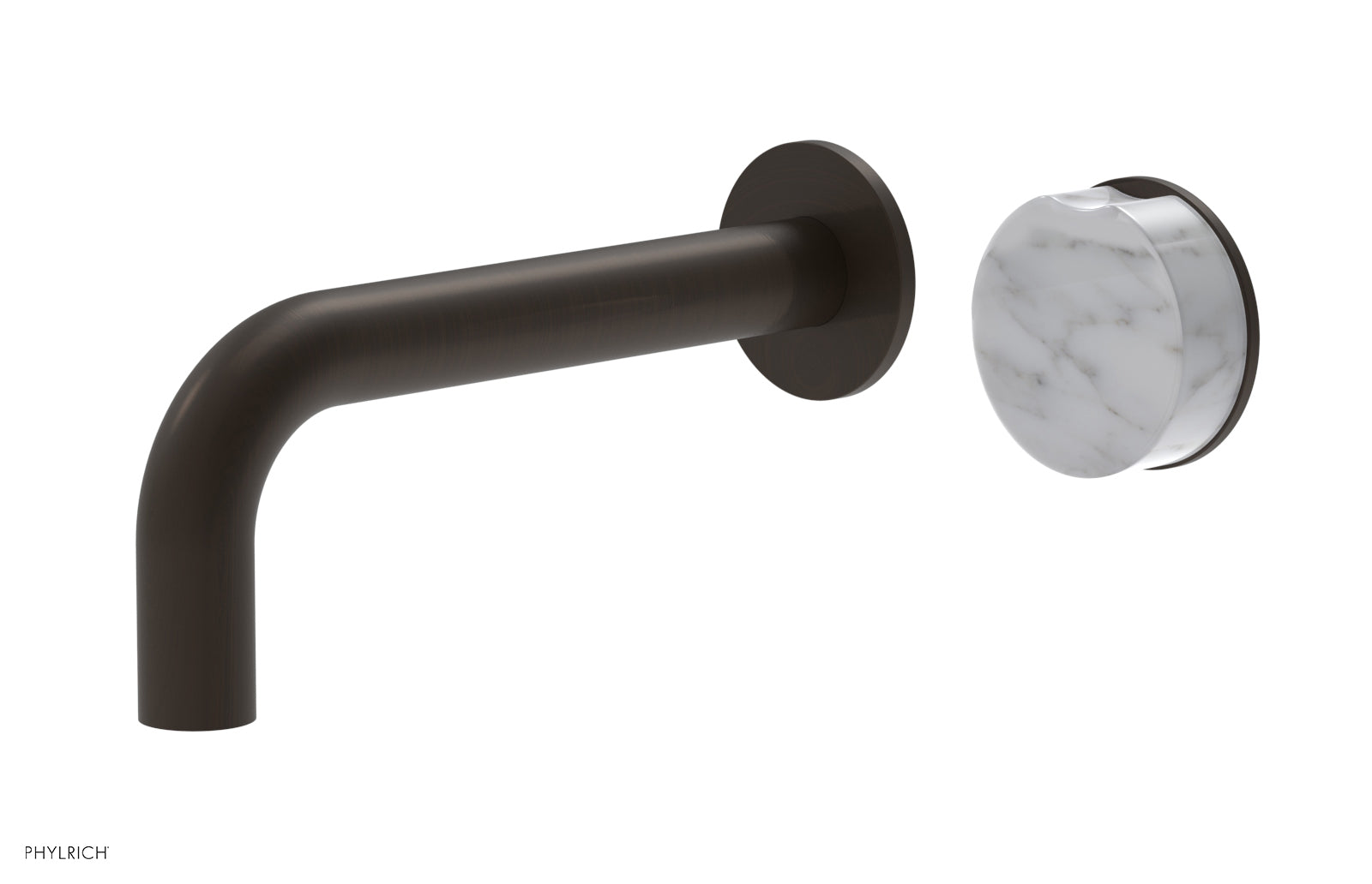 Phylrich CIRC Single Handle Wall Lavatory Set - White Marble Handle by Phylrich