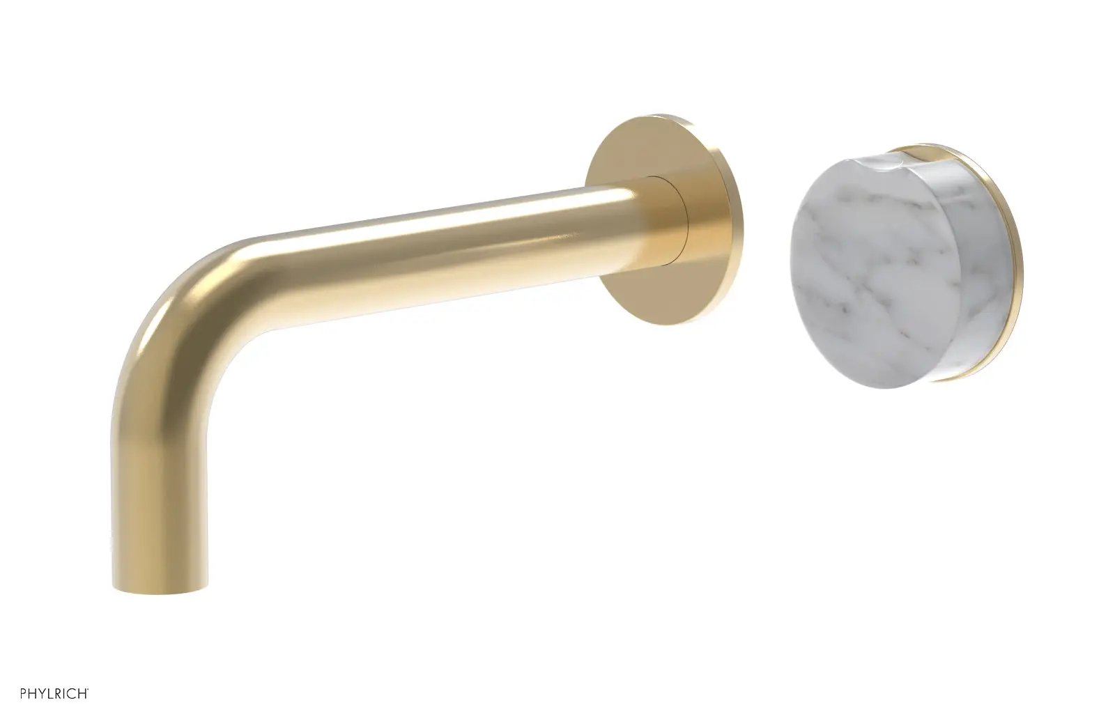 Phylrich CIRC Single Handle Wall Lavatory Set - White Marble Handle by Phylrich