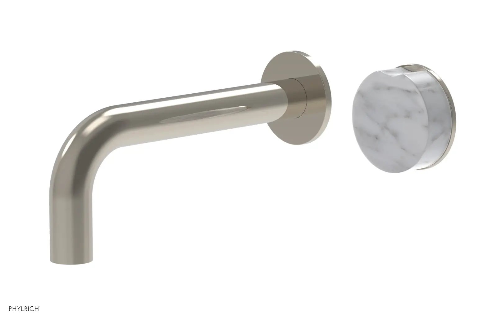 Phylrich CIRC Single Handle Wall Lavatory Set - White Marble Handle by Phylrich