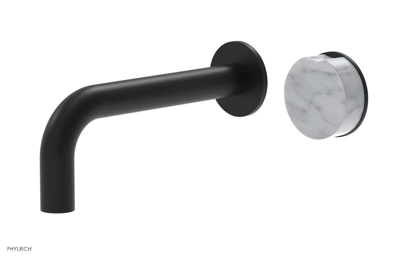 Phylrich CIRC Single Handle Wall Lavatory Set - White Marble Handle by Phylrich