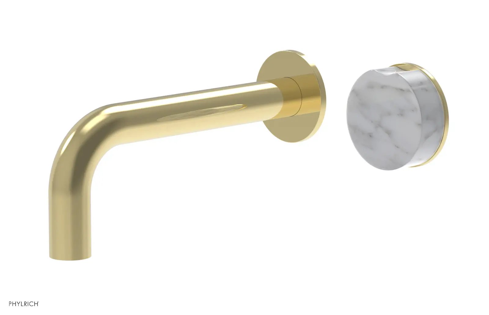 Phylrich CIRC Single Handle Wall Lavatory Set - White Marble Handle by Phylrich
