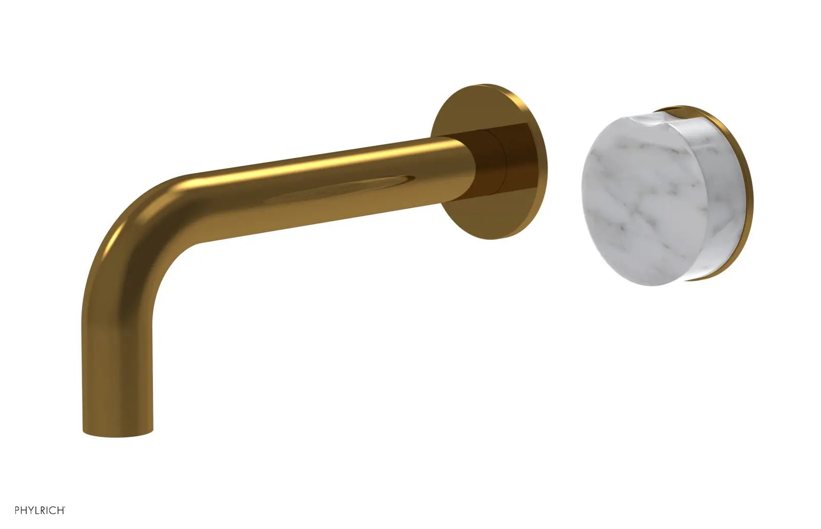 Phylrich CIRC Single Handle Wall Lavatory Set - White Marble Handle by Phylrich