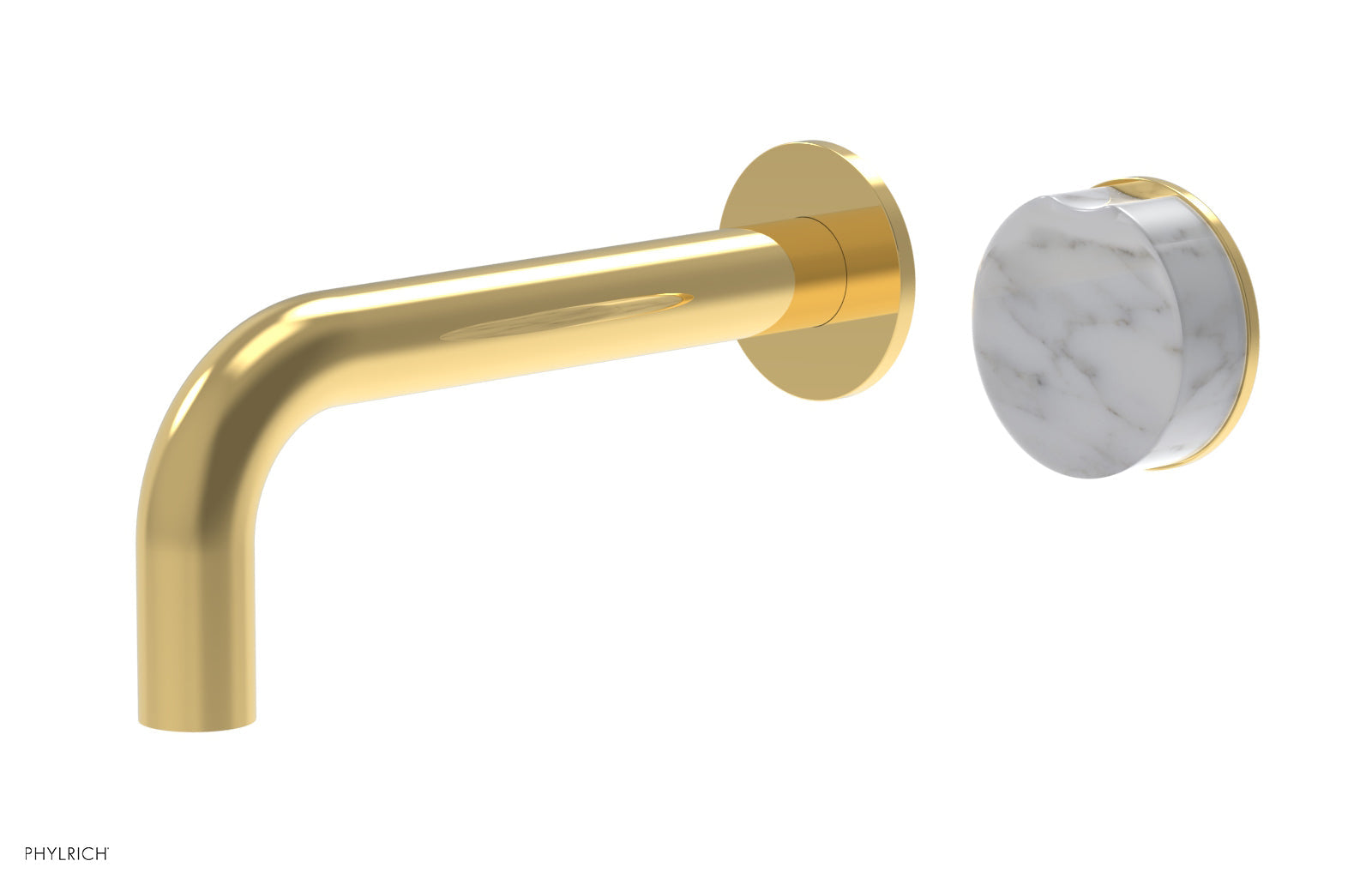 Phylrich CIRC Single Handle Wall Lavatory Set - White Marble Handle by Phylrich