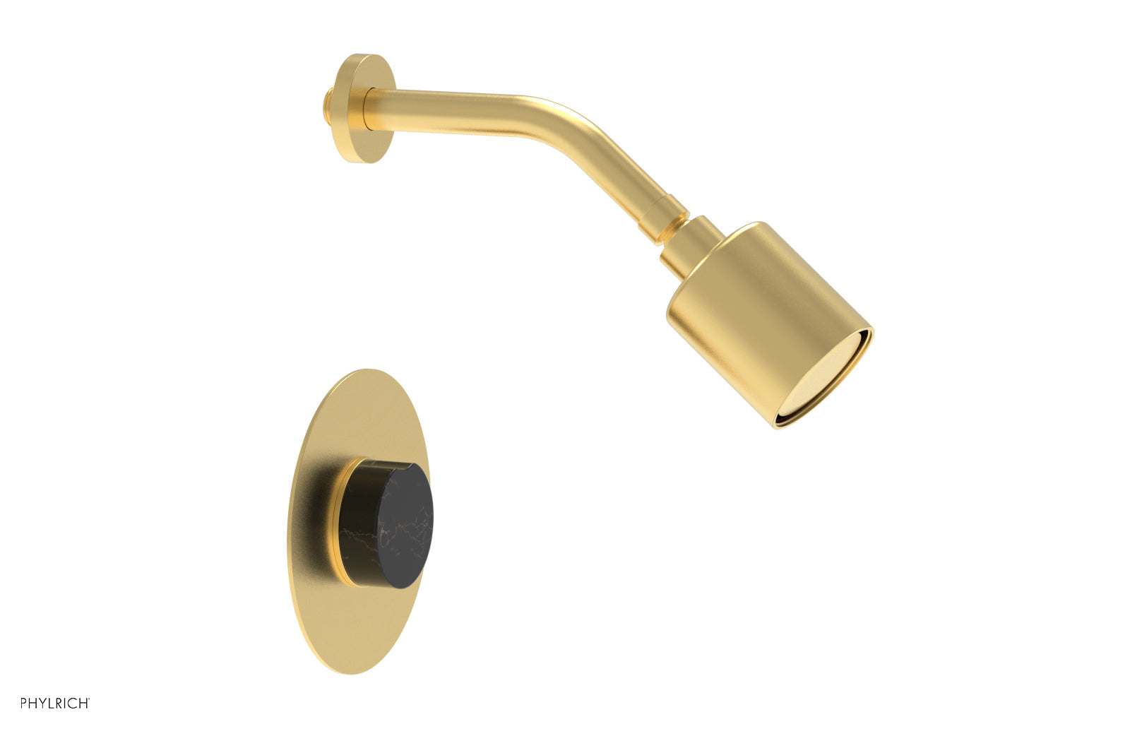 Phylrich CIRC Pressure Balance Shower Set - Black Marble Handle