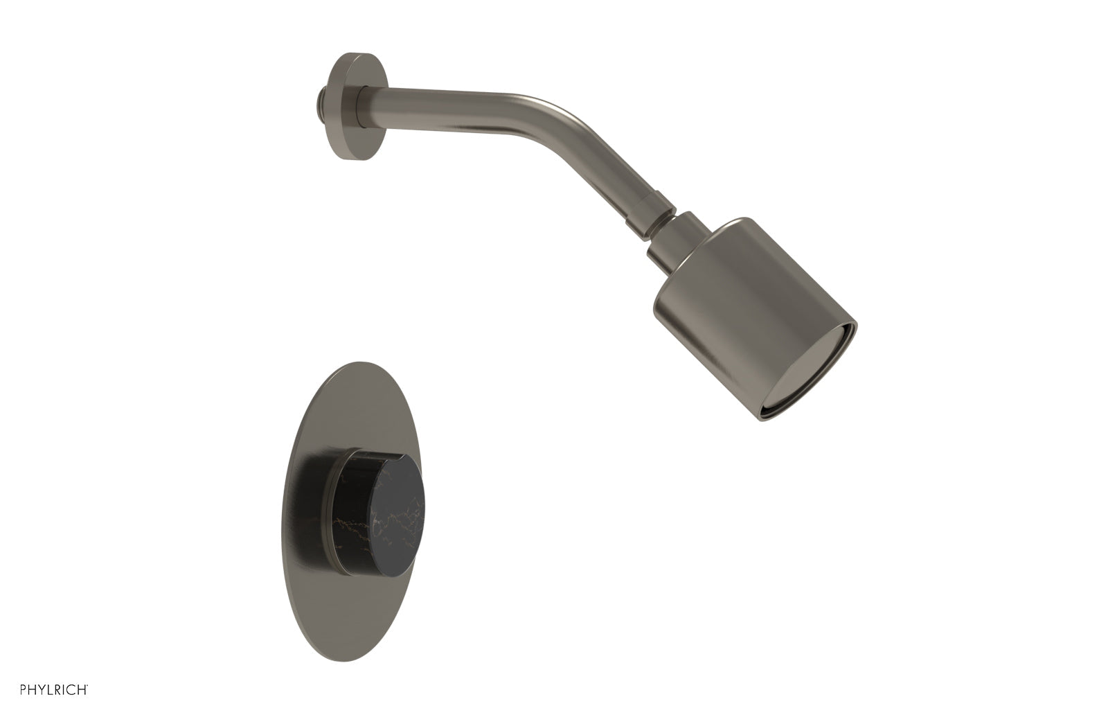 Phylrich CIRC Pressure Balance Shower Set - Black Marble Handle