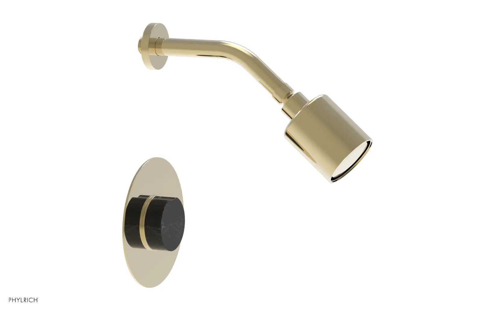 Phylrich CIRC Pressure Balance Shower Set - Black Marble Handle by Phylrich