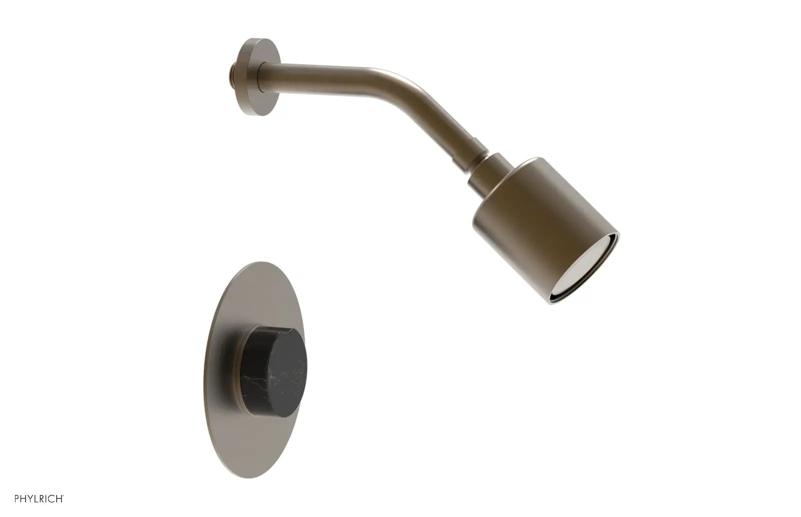 Phylrich CIRC Pressure Balance Shower Set - Black Marble Handle by Phylrich