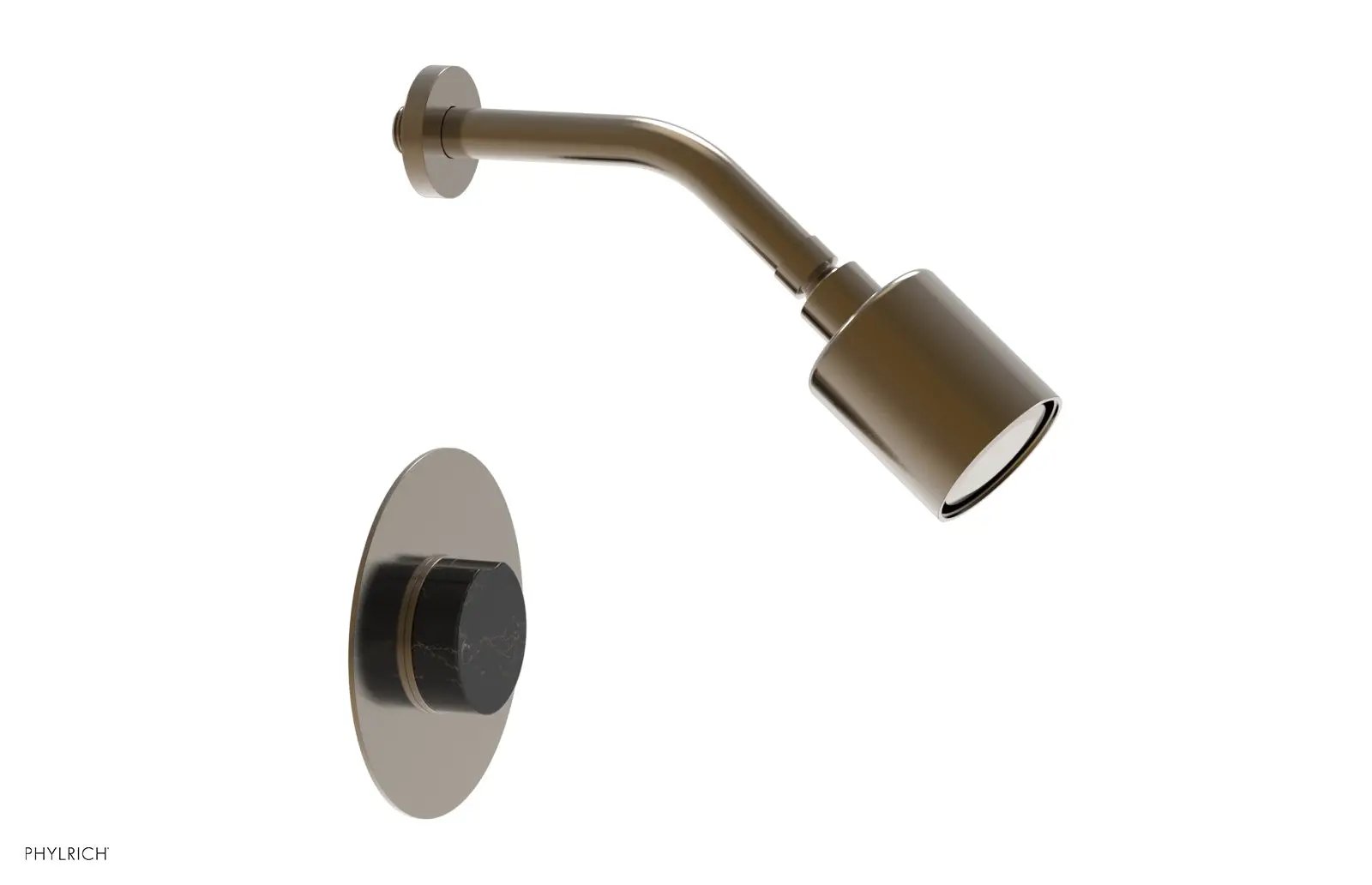 Phylrich CIRC Pressure Balance Shower Set - Black Marble Handle by Phylrich