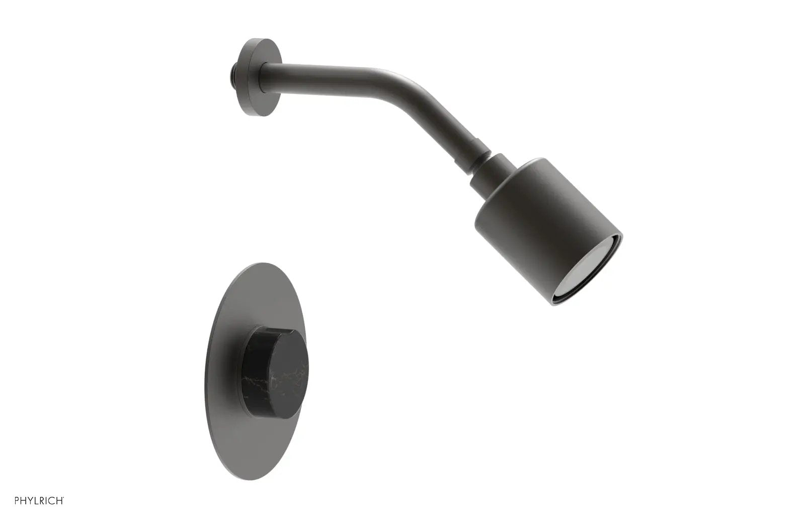 Phylrich CIRC Pressure Balance Shower Set - Black Marble Handle by Phylrich