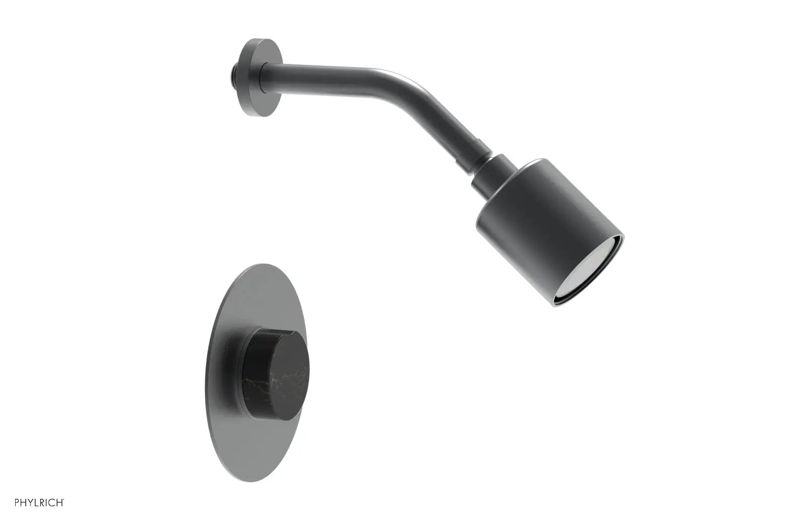 Phylrich CIRC Pressure Balance Shower Set - Black Marble Handle by Phylrich