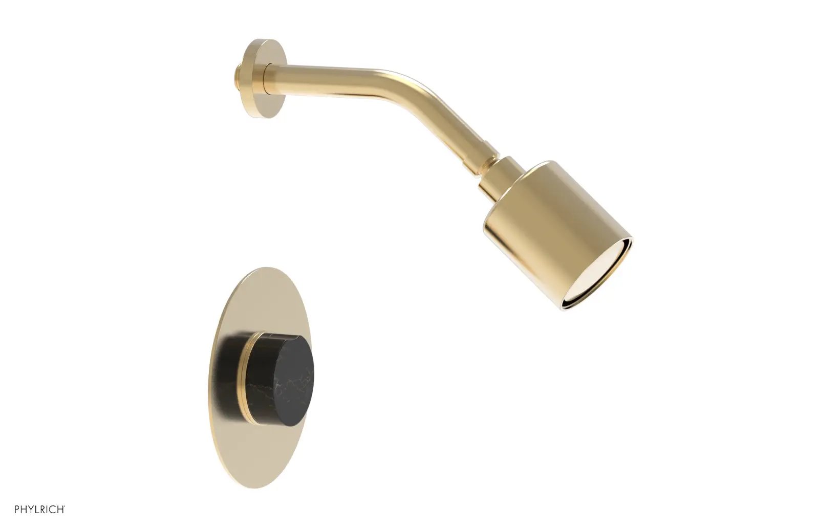 Phylrich CIRC Pressure Balance Shower Set - Black Marble Handle by Phylrich