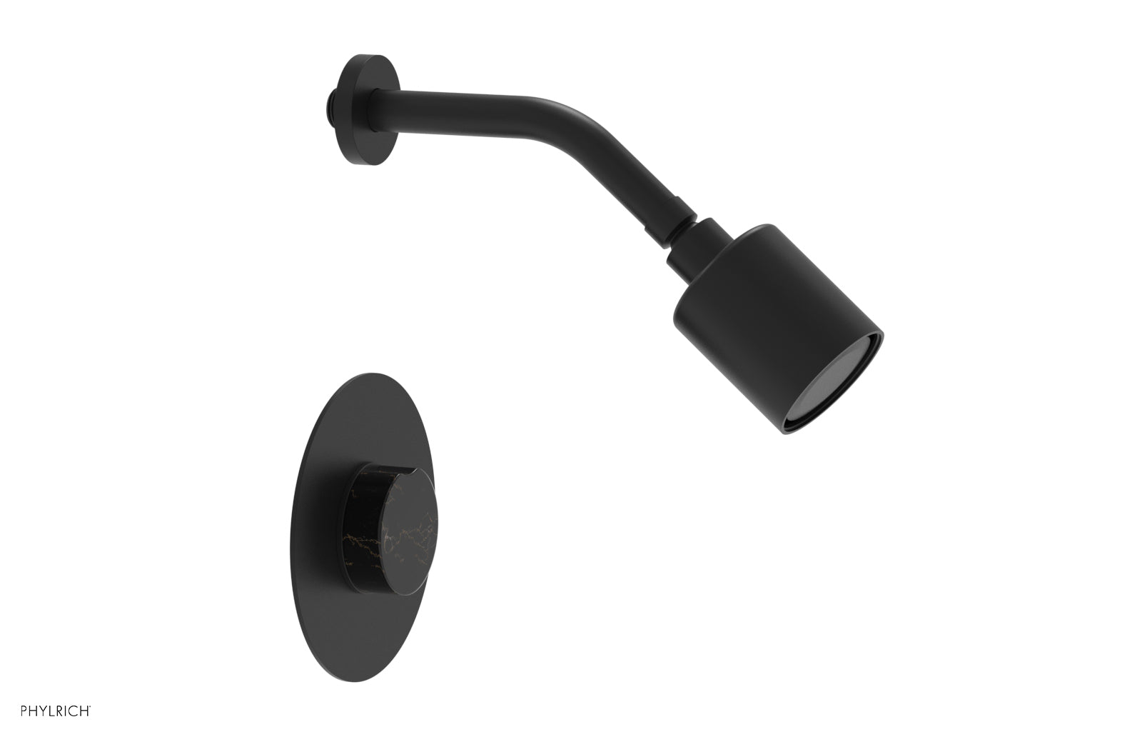 Phylrich CIRC Pressure Balance Shower Set - Black Marble Handle by Phylrich