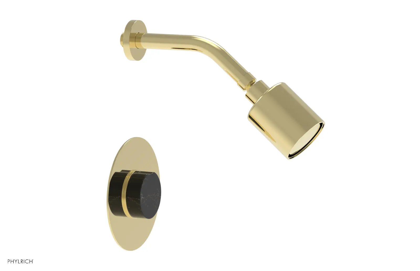 Phylrich CIRC Pressure Balance Shower Set - Black Marble Handle by Phylrich