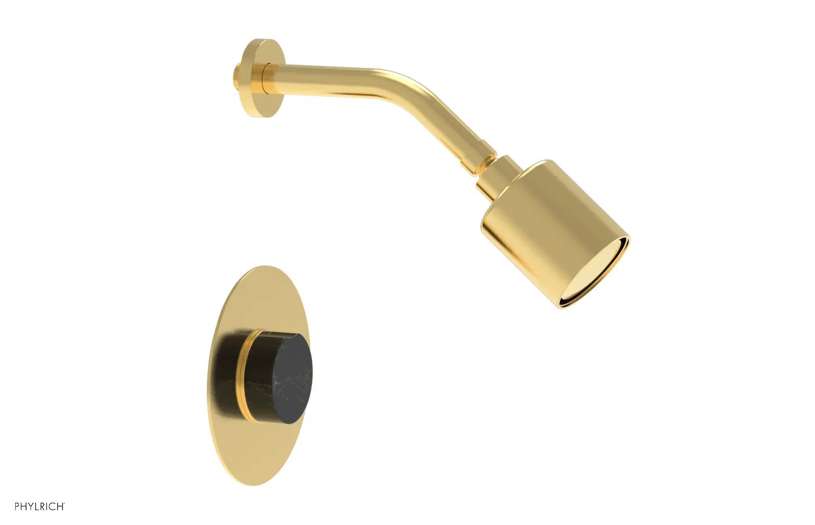 Phylrich CIRC Pressure Balance Shower Set - Black Marble Handle by Phylrich