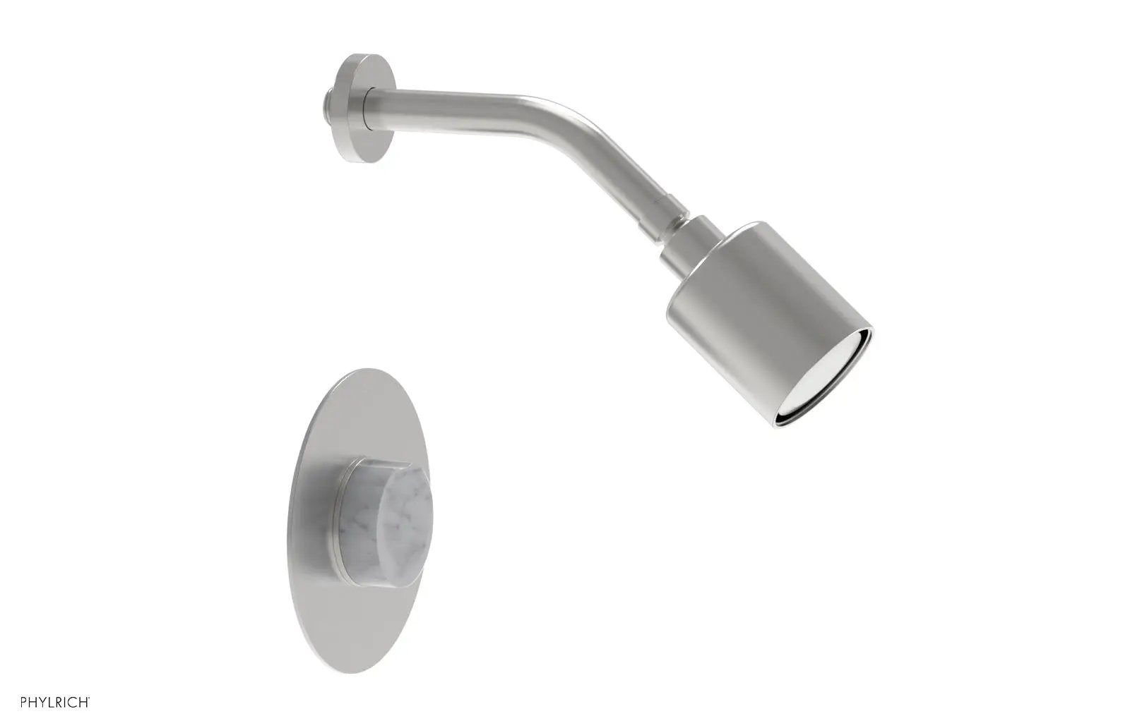 Phylrich CIRC Pressure Balance Shower Set - White Marble Handle by Phylrich