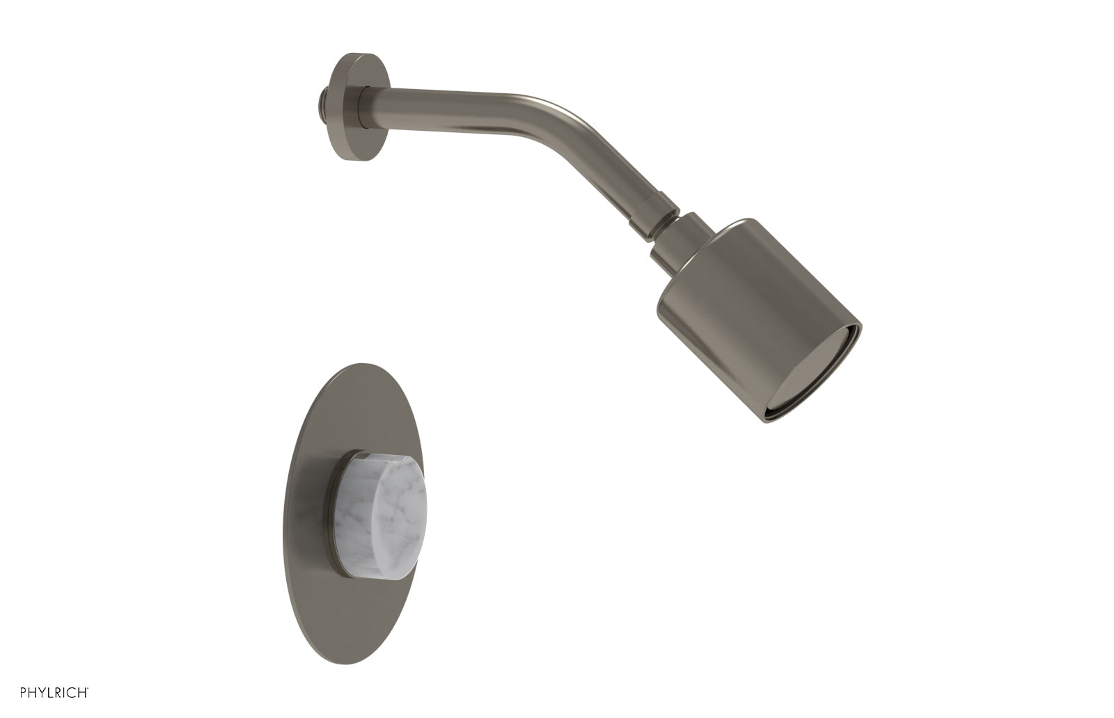 Phylrich CIRC Pressure Balance Shower Set - White Marble Handle by Phylrich