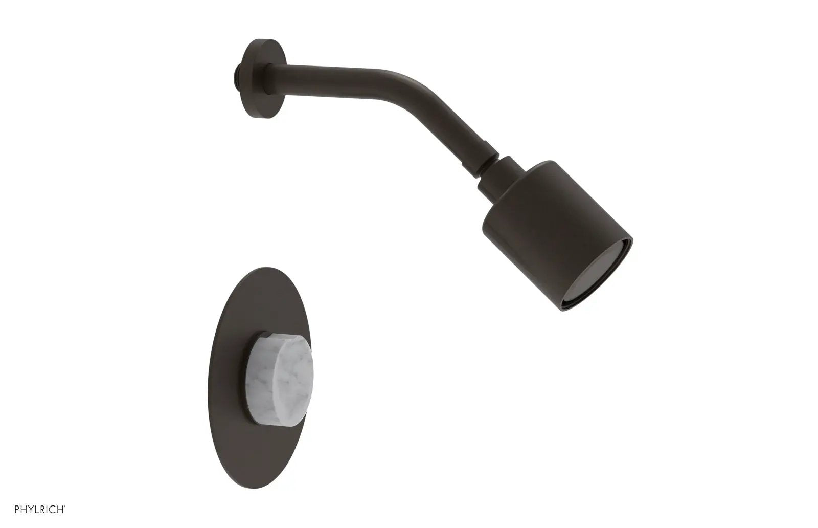 Phylrich CIRC Pressure Balance Shower Set - White Marble Handle by Phylrich