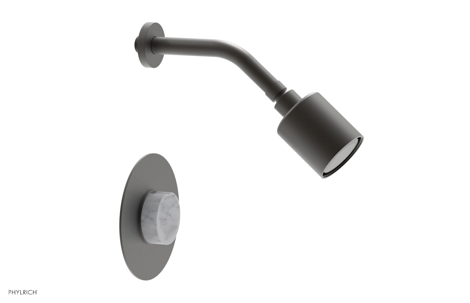 Phylrich CIRC Pressure Balance Shower Set - White Marble Handle by Phylrich