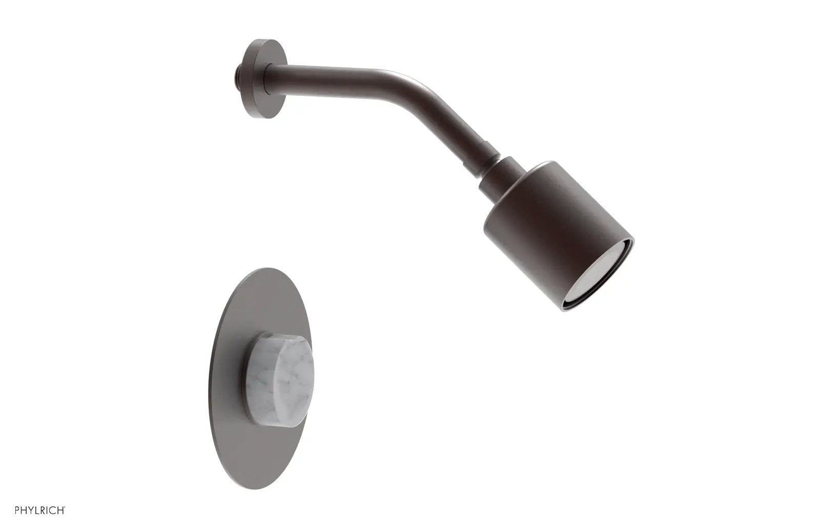 Phylrich CIRC Pressure Balance Shower Set - White Marble Handle by Phylrich