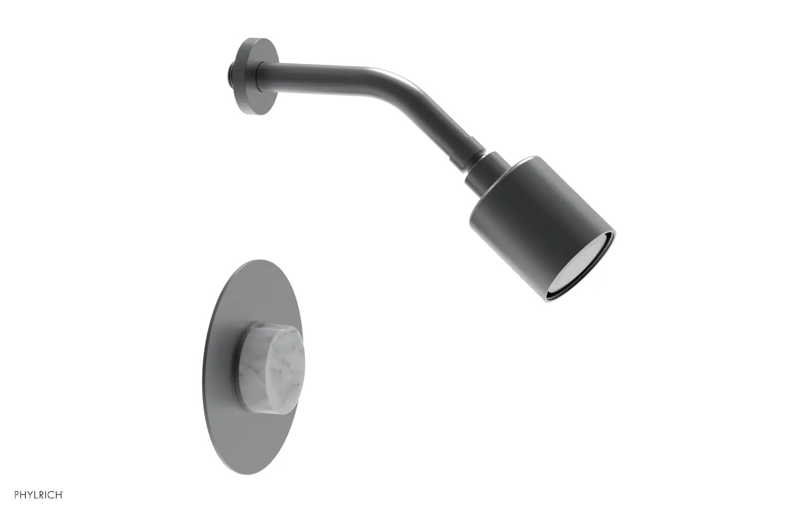 Phylrich CIRC Pressure Balance Shower Set - White Marble Handle by Phylrich
