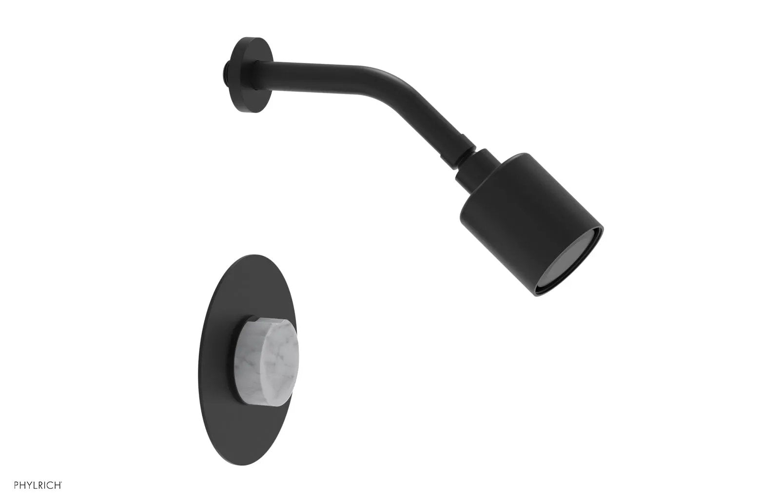 Phylrich CIRC Pressure Balance Shower Set - White Marble Handle by Phylrich