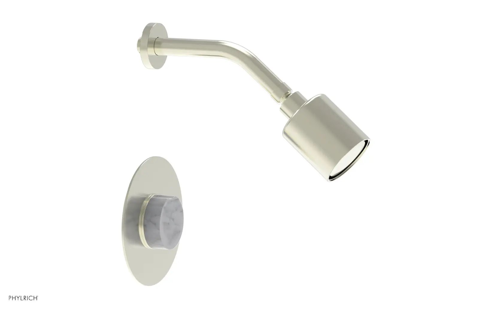Phylrich CIRC Pressure Balance Shower Set - White Marble Handle by Phylrich