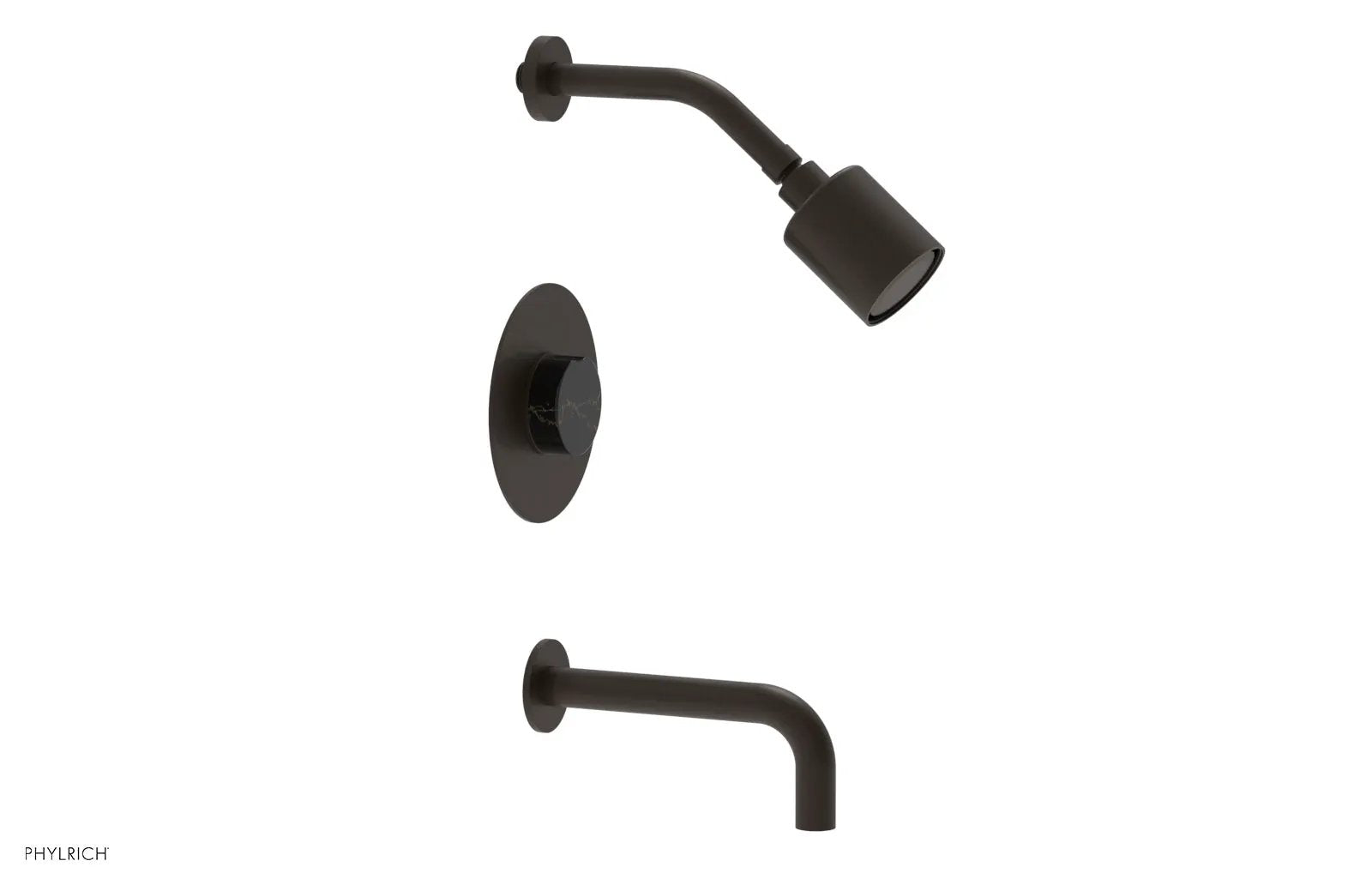 Phylrich CIRC Pressure Balance Tub and Shower Set - Black Marble Handle by Phylrich