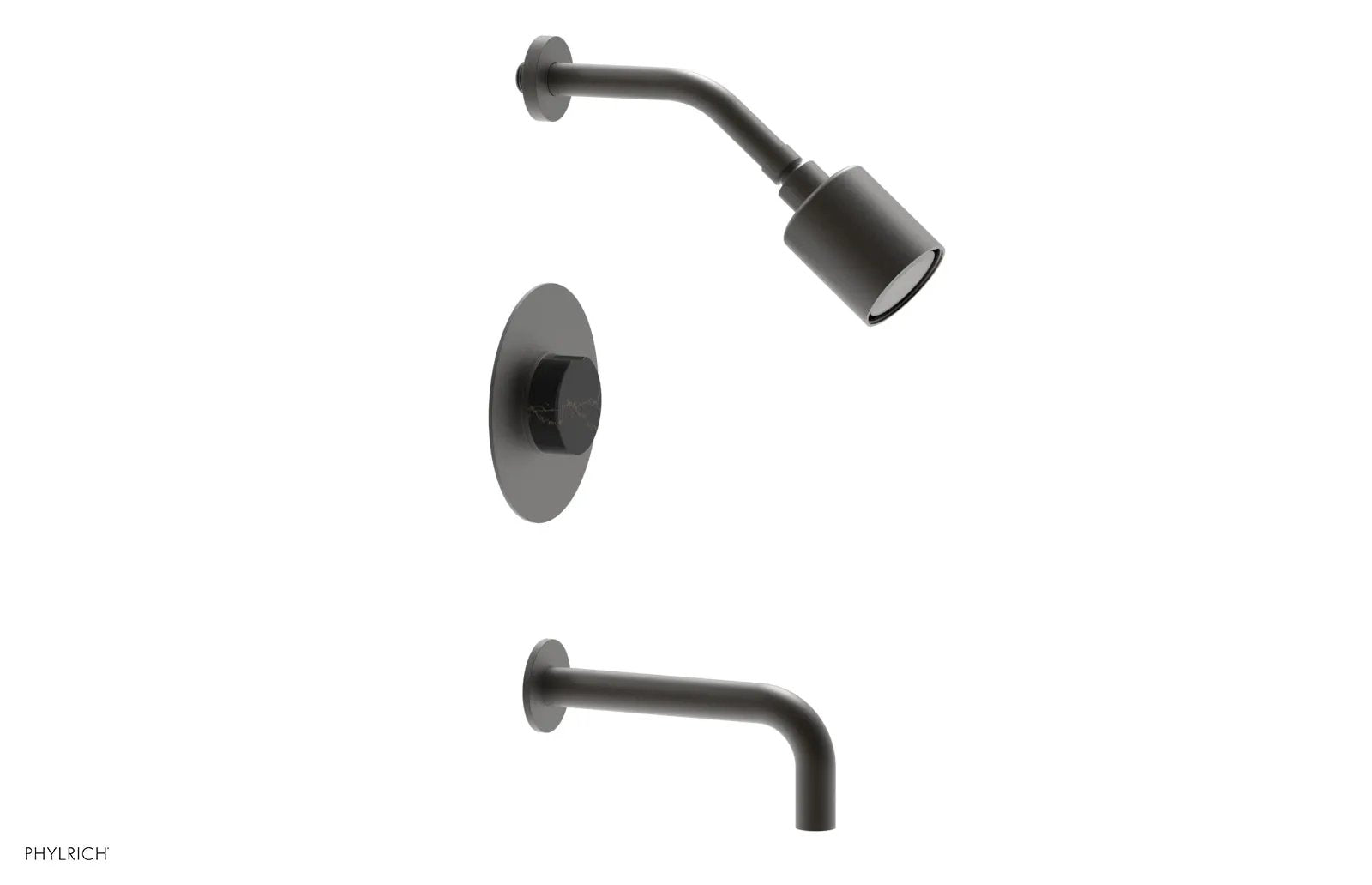 Phylrich CIRC Pressure Balance Tub and Shower Set - Black Marble Handle by Phylrich