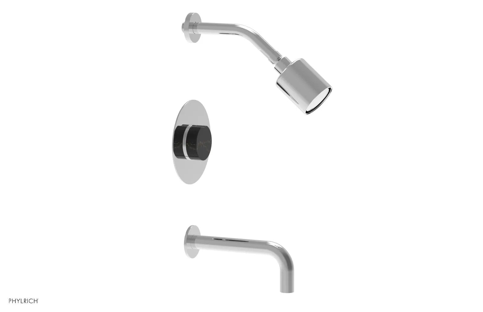 polished chrome tub and shower set